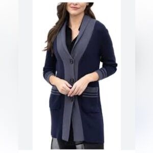 NWT Evy's Tree Blue grey Duster Open Cardigan Sweater xSmall